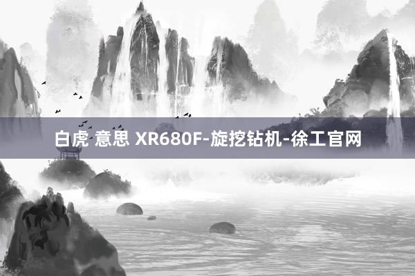 白虎 意思 XR680F-旋挖钻机-徐工官网