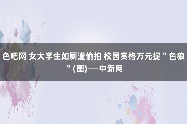 色吧网 女大学生如厕遭偷拍 校园赏格万元捉＂色狼＂(图)——中新网