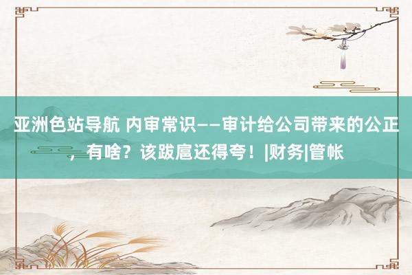 亚洲色站导航 内审常识——审计给公司带来的公正，有啥？该跋扈还得夸！|财务|管帐